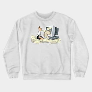 Man Drowning with Internet Spam Crewneck Sweatshirt